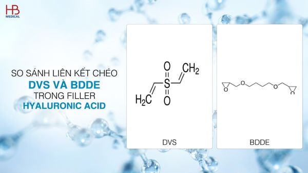 Liên kết chéo DVS và BDDE trong filler Hyaluronic Acid